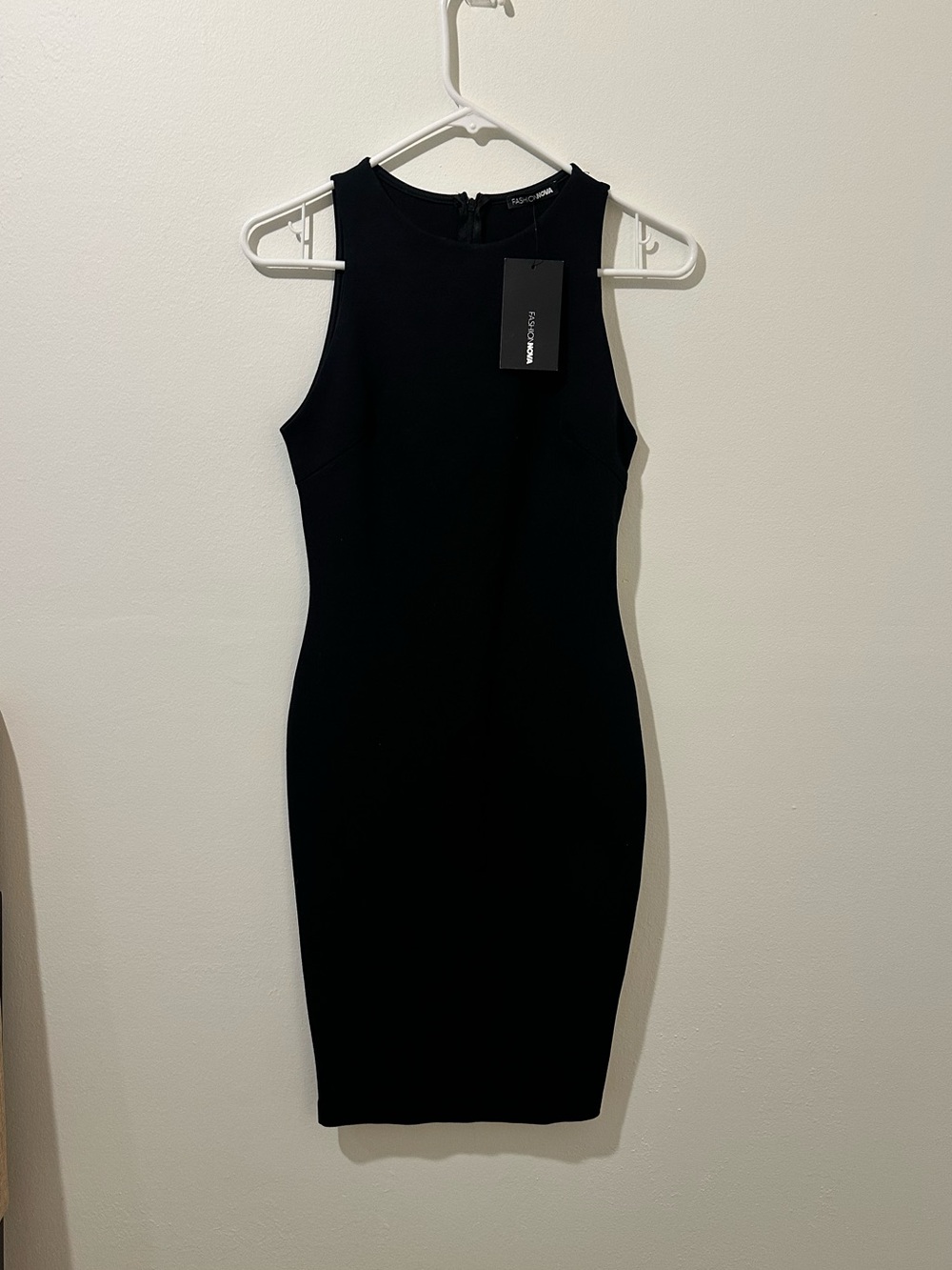 Fashion Nova Black Sleeveless Midi Bodycon Dress